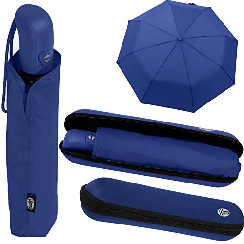 iX-brella First Class - Paraguas con estuche (resistente a tormentas), azul (Azul) - .