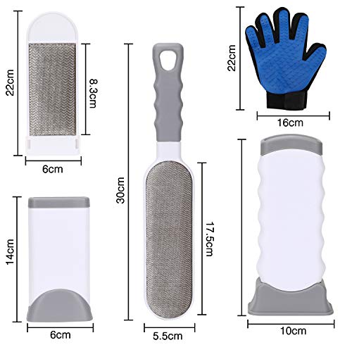 IZSUZEE Cepillo Perro,Quita Pelos Gato con Base Autolimpiante,Quitapelos Mascotas Reutilizables,Cepillo Para Perros Gatos que se Puede Usar en Ambos Lados,Con Quitapelos Mascotas Portátiles,Furminator