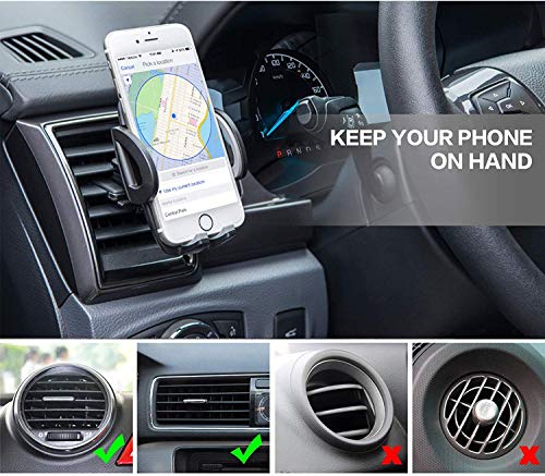 IZUKU Soporte Movil Coche Ventilación con [2 Clips de ventilación] Universal 360 Grados Rotación Porta Movil Coche para Rejillas del Aire de Coche