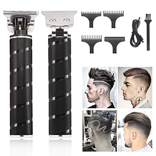 J TOHLO Electric Hair Clippers, Cortapelos Máquina Cortar Pelo, Cortador de Pelo en T-Blade para Hombres, Recortador de Pelo Inalámbrico Recargable por USB, con Cuchillas Afiladas Duraderas (black)
