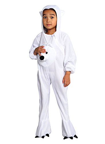J45 Disfraz de oso polar, Tallas 3-4 años (98-104 cm), Trajes de Carnaval de oso polar, Traje de Carnaval de oso polar, Para Niños, Niñas, también como regalo de cumpleaños o Navidad
