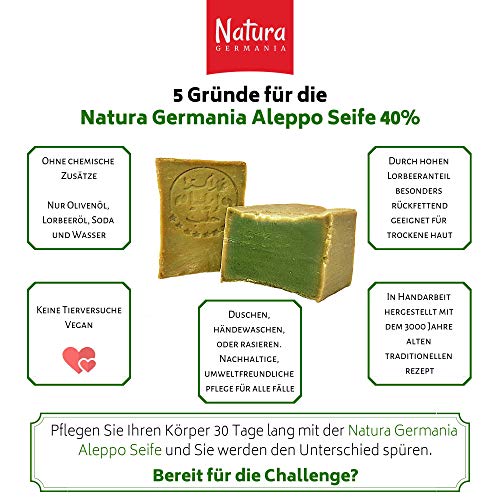 Jabón de Alepo 5x 60% Aceite de Oliva 40% Aceite de Laurel +1x Bolsas de Jabón de Sisal +1x Bolsa de Almacenamiento (cada jabón aprox. 200gr.)