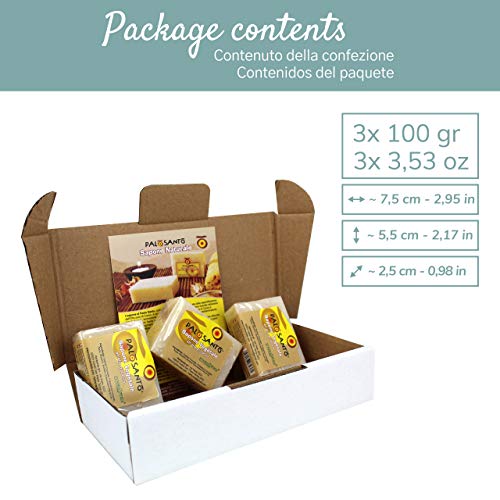 Jabón de Palo Santo 3 piezas - energizante tónico hidratante nutritivo - producto artesanal - Made in Italy