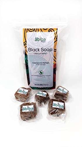 Jabón negro africano de The Abiba Project | Crema hidratante y orgánica natural cruda para la piel con karité puro, manteca de cacao y aceite de coco para arrugas, cicatrices, acné, eczema, piel seca