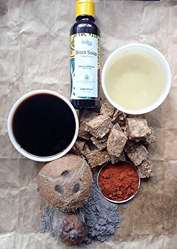 Jabón negro africano de The Abiba Project | Crema hidratante y orgánica natural cruda para la piel con karité puro, manteca de cacao y aceite de coco para arrugas, cicatrices, acné, eczema, piel seca