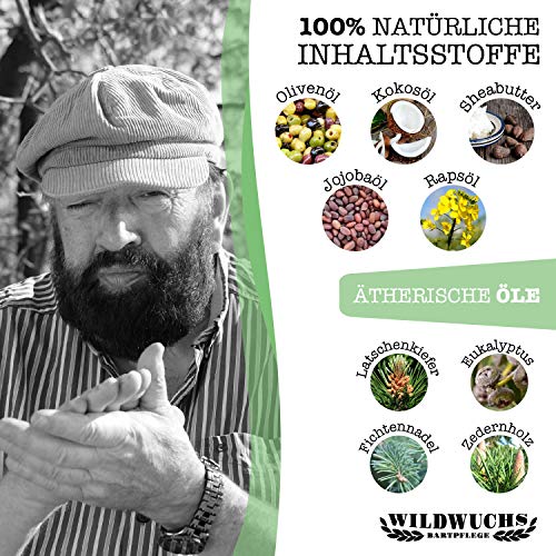 Jabón para barba Bart Spencer de Wildwuchs para el cuidado de la barba, pastilla de jabón para hombres 100% natural y vegana, cosmética natural (1 x 90 g)