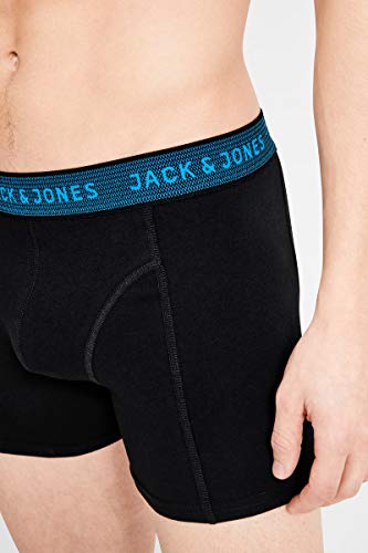 Jack & Jones Jacwaistband Trunks 3 Pack Noos Bóxer, Gris (Asphalt Detail:hawaian Ocean & Fiery Red), Medium (Pack de 3) para Hombre