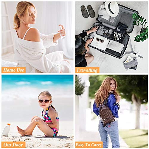 Jackify Botella de Viaje(9 Piezas), Botellas Transparentes Plásticas de Viaje, Anti-Fugas & Rellenable/Compresible Travel Bottles Set para Champú, Bálsamo, Crema de Baño, Loción