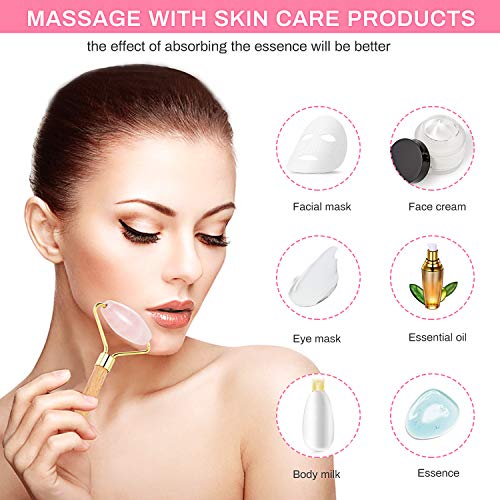 Jade Roller, Rodillo De Jade, Rodillo de masaje de jade, Rodillo Facial de Jade, Facial Masaje Piedra Gua Sha Jade, Antienvejecimiento natural, Para Cuello Cara Ojos Cabeza Cuerpo