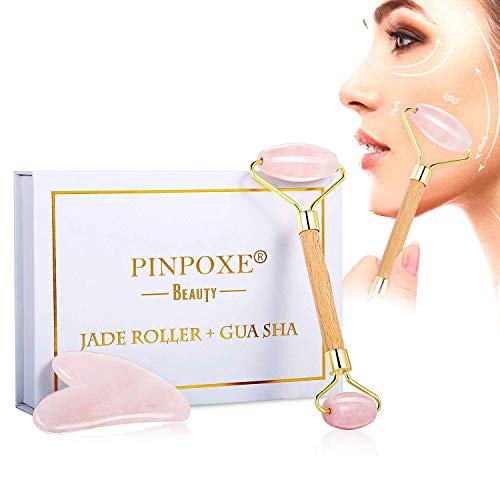 Jade Roller, Rodillo De Jade, Rodillo de masaje de jade, Rodillo Facial de Jade, Facial Masaje Piedra Gua Sha Jade, Antienvejecimiento natural, Para Cuello Cara Ojos Cabeza Cuerpo