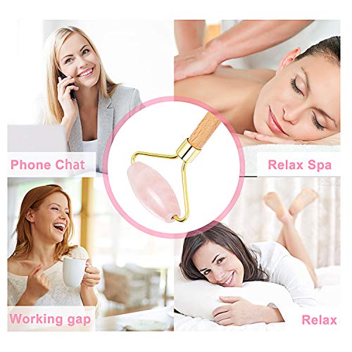 Jade Roller, Rodillo De Jade, Rodillo de masaje de jade, Rodillo Facial de Jade, Facial Masaje Piedra Gua Sha Jade, Antienvejecimiento natural, Para Cuello Cara Ojos Cabeza Cuerpo