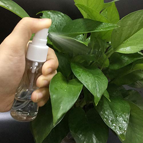 JamHooDirect - Juego de 6 pulverizadores vacíos de plástico de 30 ml con 2 embudos - Mini botellas de viaje reutilizables y recargables transparentes para maquillaje cosmético