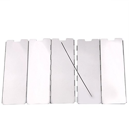 JAMSWALL Parabrisas Aluminio Plegable aleación de Aluminio con 10 Piezas para Comping Stove Protector