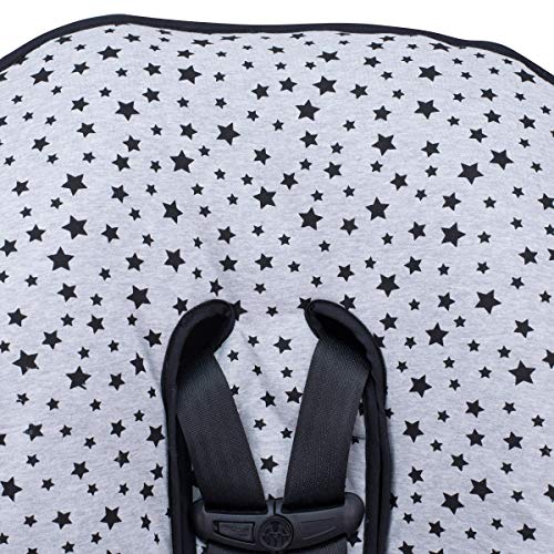 JANABEBE Funda Universal acolchada para Portabebe y silla de coche grupo 0 Black Star