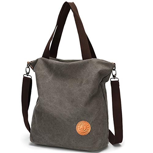 JANSBEN Bolsos Mujer,Bolsos Bandolera de Lona Casual Bolso de Hombro Grandes Mensajero Bolsa Shopper Tote Escuela