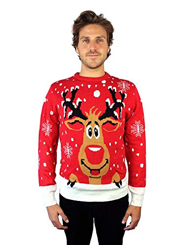 JAP Jersey Navideño Rodolfo el Reno - Ajuste Libre de picazón - Unisex - 519L