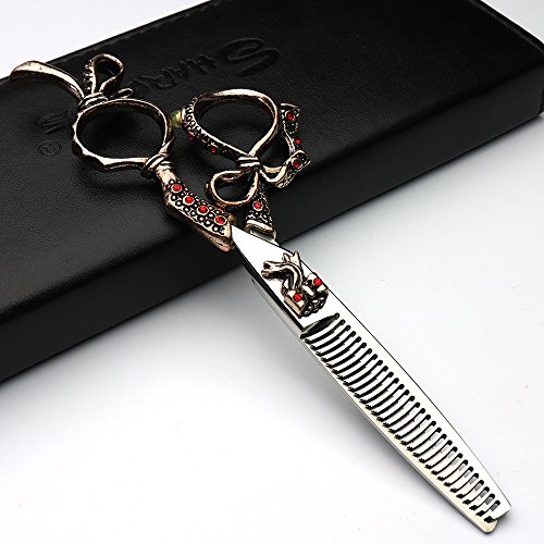 Japón 440 C Studio herramientas de modelado de peluquería profesional 6.0 pulgadas corte de pelo tijeras + tijeras de entresacar