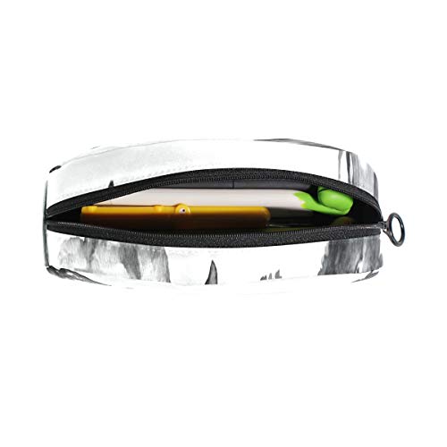 Japón tradicional Sumie Pintura Bolso de la pluma Organizador Estuche Lápiz Estuche Bolso Cremallera Pequeña bolsa de maquillaje Papelería estudiantes Clase Adolescente Colegio Colegio Campus Regalo