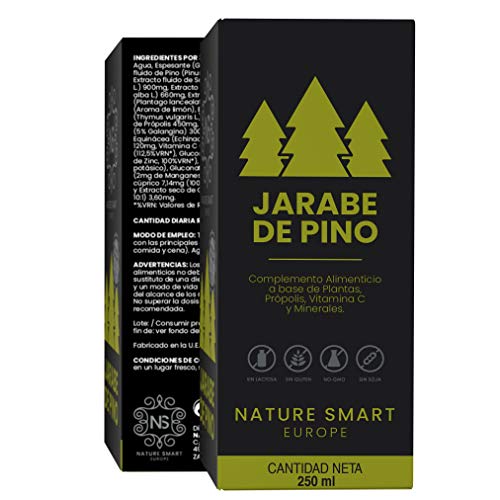 Jarabe de Pino|Complemento Alimenticio con Vitamina C , Propóleo y Minerales|Refuerza el sistema Inmune||Alivia los Síntomas de la Tos Mejorando las molestias en Pecho y Garganta| 100% Natural|250ml