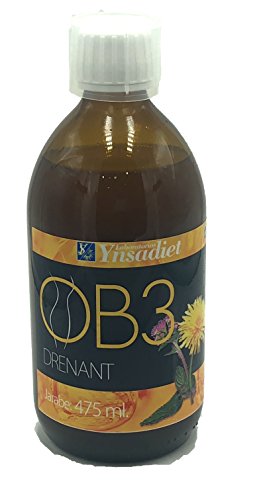 Jarabe Ob3 DRENANT 475 ml depurativo desintoxicante y con propiedades drenantes para adelgazar, control de peso y limpiar el organismo, elimina el exceso de líquido y mejora tu circulación.