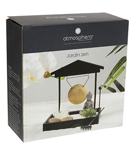 Jardín Zen - Buda con Gong en bandeja negra