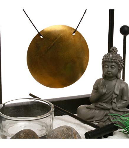 Jardín Zen - Buda con Gong en bandeja negra
