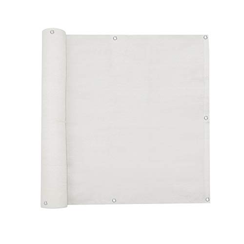jarolift Revestimiento para balcón Alta Densidad (Transpirable), Lona de protección para Balcones y terrazas, Tamaño: 300 x 90 cm, Color: Blanco (Unicolor)