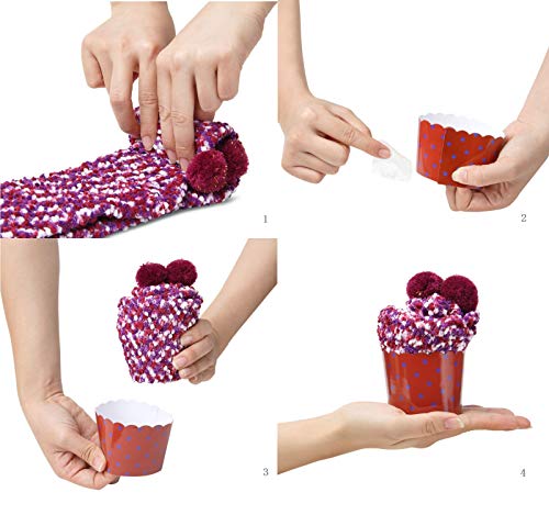 JARSEEN 2 Caja Regalo Navidad Calcetines Dia de san Valentin Super Suaves Cómodos Calentar Mujer DIY (2 Morado, EU 36-42)