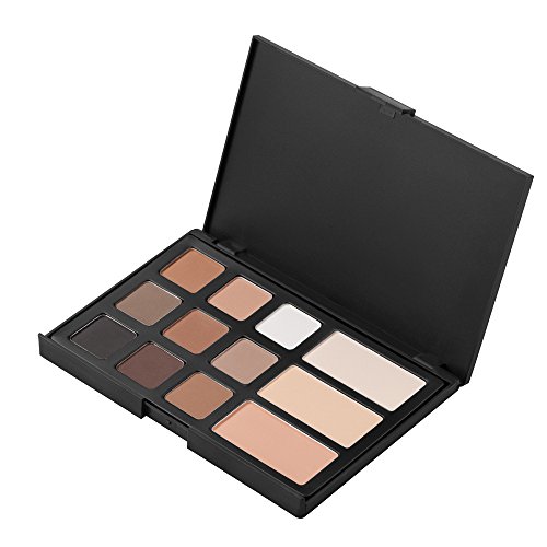 JasCherry 12 Colores Sombra De Ojos Paleta de Maquillaje Cosmética Incluye Polvo de Cejas