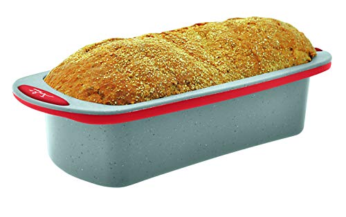 Jata Hogar Molde para repostería y Cocina, Silicona, modelo MC63, Gris y Rojo, 24x10x6.5 cm