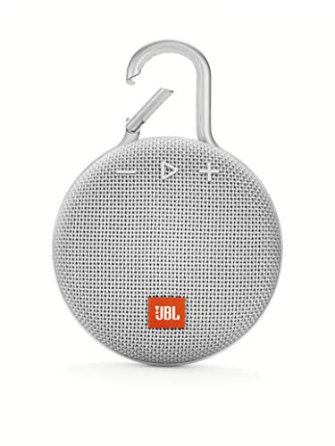JBL Clip 3 Altavoz inalámbrico portátil con Bluetooth – Parlante resistente al agua (IPX7) – 10h de música continua – Blanco