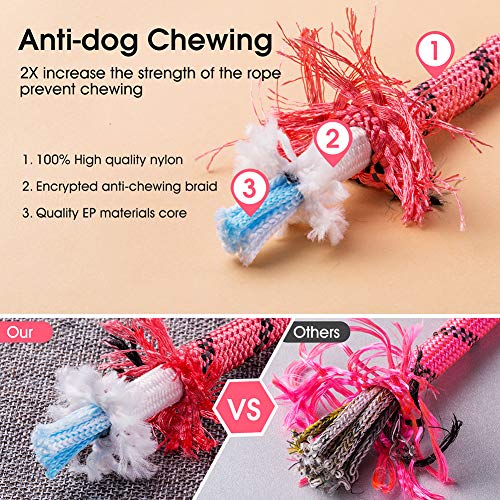 JBYAMUK 1,5 m Correa de Perro Fuerte con Mango Acolchado cómodo y roscas Altamente Reflectantes para Perros medianos y Grandes (Rosa)