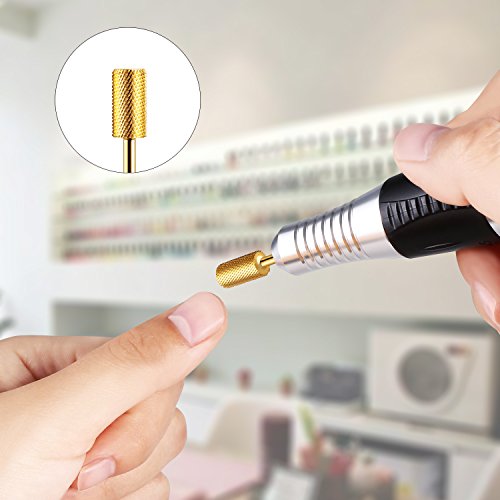 JCMaster Fresa Cilíndrica de Carburo de Tungsteno Prémium Para Manicura Pedicura y Callosidades – Broca Profesional Para Torno de Uñas con Parte Superior Redondeada