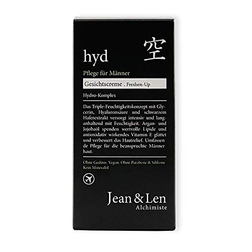 Jean & Len Hydro Crema facial para hombre, el concepto triple de hidratación con glicerina, ácido hialurónico y extracto de avena negro hidrata intensamente, 50 ml, 1 unidad
