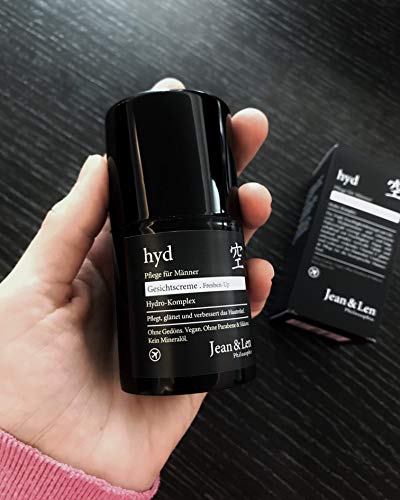 Jean & Len Hydro Crema facial para hombre, el concepto triple de hidratación con glicerina, ácido hialurónico y extracto de avena negro hidrata intensamente, 50 ml, 1 unidad