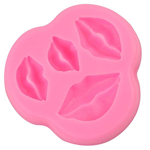 Jeffergarden Herramienta de Molde de Pastel de Hornear de Silicona de Forma de Labios Hechos en casa Fiesta(Rosa)