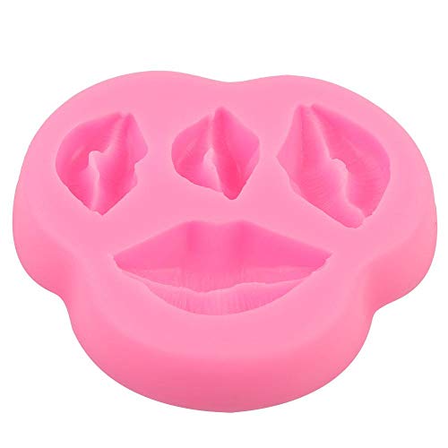 Jeffergarden Herramienta de Molde de Pastel de Hornear de Silicona de Forma de Labios Hechos en casa Fiesta(Rosa)