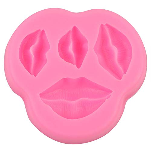 Jeffergarden Herramienta de Molde de Pastel de Hornear de Silicona de Forma de Labios Hechos en casa Fiesta(Rosa)