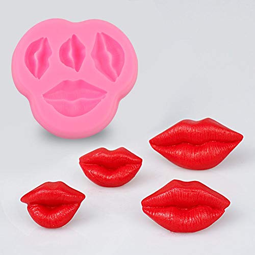 Jeffergarden Herramienta de Molde de Pastel de Hornear de Silicona de Forma de Labios Hechos en casa Fiesta(Rosa)