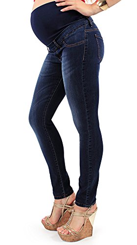 Jeggings de Maternidad, Lavado, Jeans Elásticos - Made in Italy (42, Oscuro)