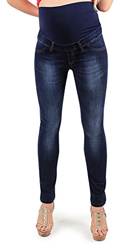 Jeggings de Maternidad, Lavado, Jeans Elásticos - Made in Italy (42, Oscuro)