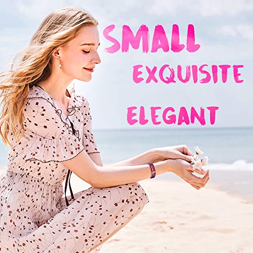 J.Endéar Pulsera de Piedras Preciosas Naturales Pulsera Elástica con Cuentas de Granate de 5 mm con Colgante de Plata 925 y Pulsera de Corazón