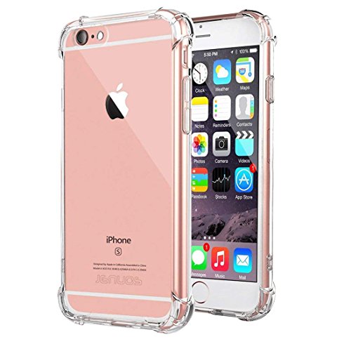 Jenuos Funda iPhone 6 / iPhone 6S, Transparente Suave Silicona Protector TPU Anti-Arañazos Carcasa Cristal Caso Cover para iPhone 6 / 6S - Transparente (6G-TPU-CL)