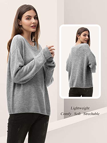 Jersey Mujer Invierno Sueter Mujer 2019 Jersey Elegante Blanco Azul Rayas Jerseys Punto Gris Suelta y Cómoda