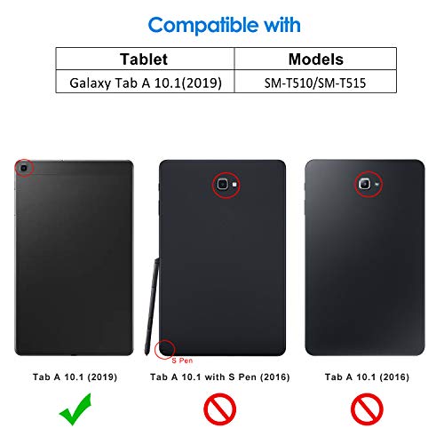 JETech Funda Compatible Galaxy Tab A 10.1 2019 (SM-T510/T515) (Negro)