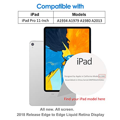 JETech Funda Compatible iPad Pro 11 Pulgadas Modelo 2018, (No para el Modelo 2020), Compatible con Pencil, Smart Cover Auto-Sueño/Estela, Gris Oscuro