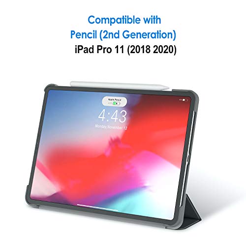 JETech Funda Compatible iPad Pro 11 Pulgadas Modelo 2018, (No para el Modelo 2020), Compatible con Pencil, Smart Cover Auto-Sueño/Estela, Gris Oscuro