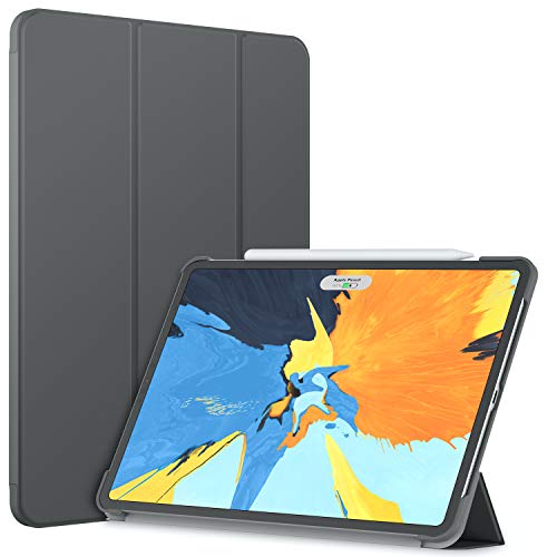 JETech Funda Compatible iPad Pro 11 Pulgadas Modelo 2018, (No para el Modelo 2020), Compatible con Pencil, Smart Cover Auto-Sueño/Estela, Gris Oscuro