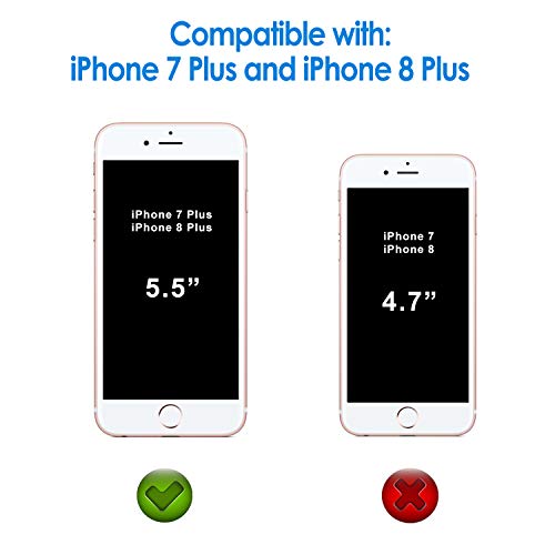 JETech Protector de Pantalla para iPhone 8 Plus iPhone 7 Plus, Vidrio Templado, 2 Unidades