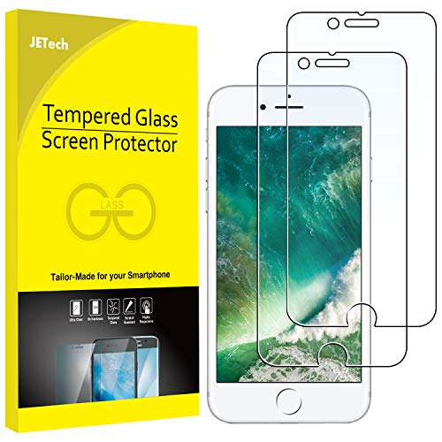 JETech Protector de Pantalla para iPhone 8 Plus iPhone 7 Plus, Vidrio Templado, 2 Unidades